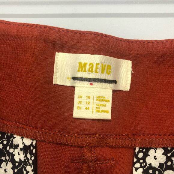 Anthropologie X Maeve Wide-Leg Pants Red Size US 12 - Picture 4 of 13